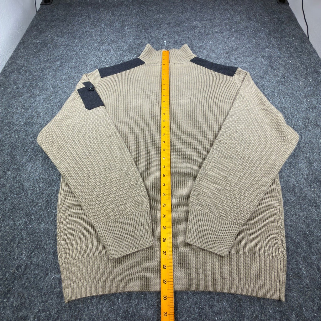 Cellinni 1/4 Zip Sweater Mens Medium Tan Wool Blend NWT Tactical Ribbed - take2supply