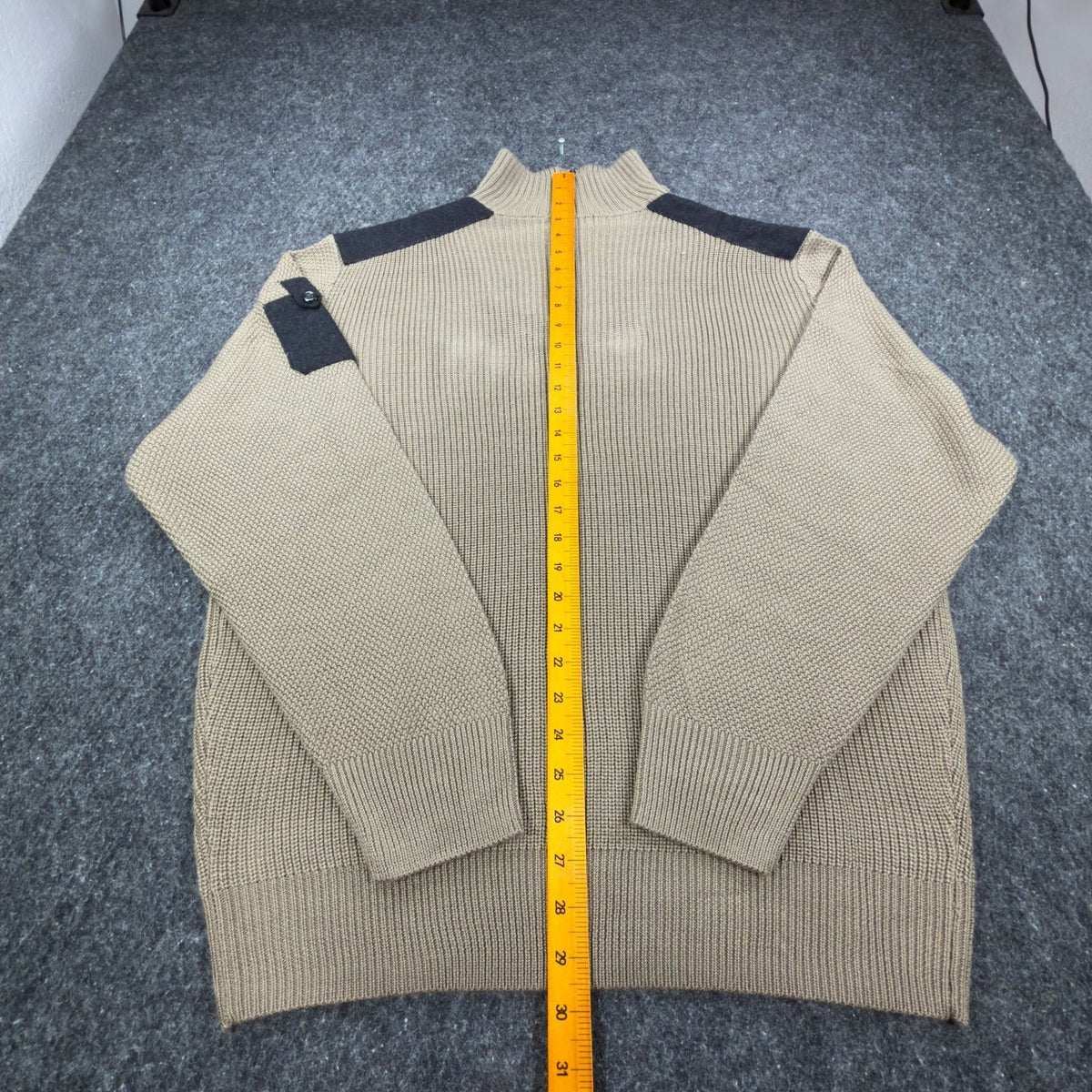 Cellinni 1/4 Zip Sweater Mens Medium Tan Wool Blend NWT Tactical Ribbed - take2supply