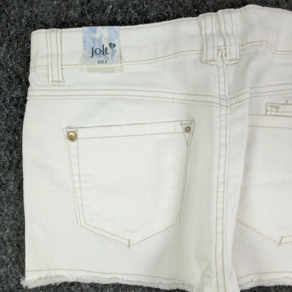 Jolt Modern Skyrise High Waisted Denim Shorts Juniors 9 White NWT