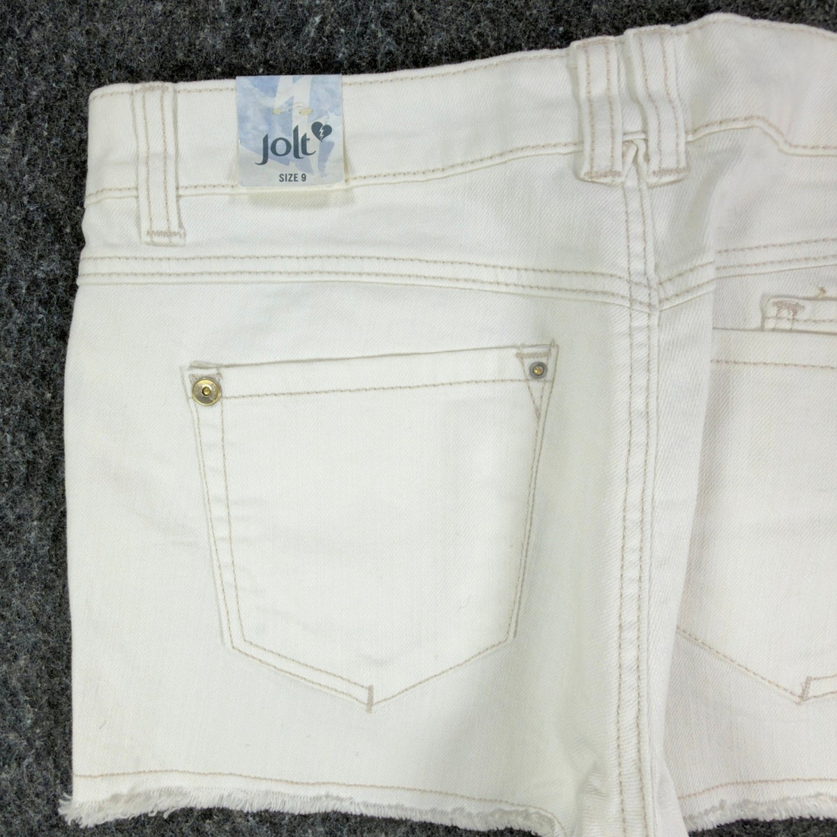 Jolt Modern Skyrise High Waisted Denim Shorts Juniors 9 White NWT