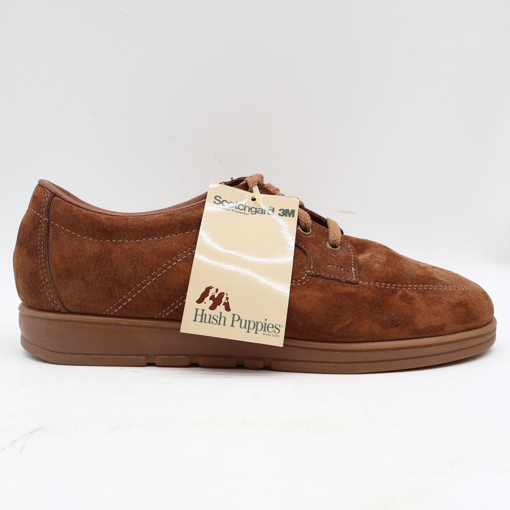 Vintage 90s Hush Puppies Cosmo Chestnut Suede Oxfords Men's 8M USA Deadstock