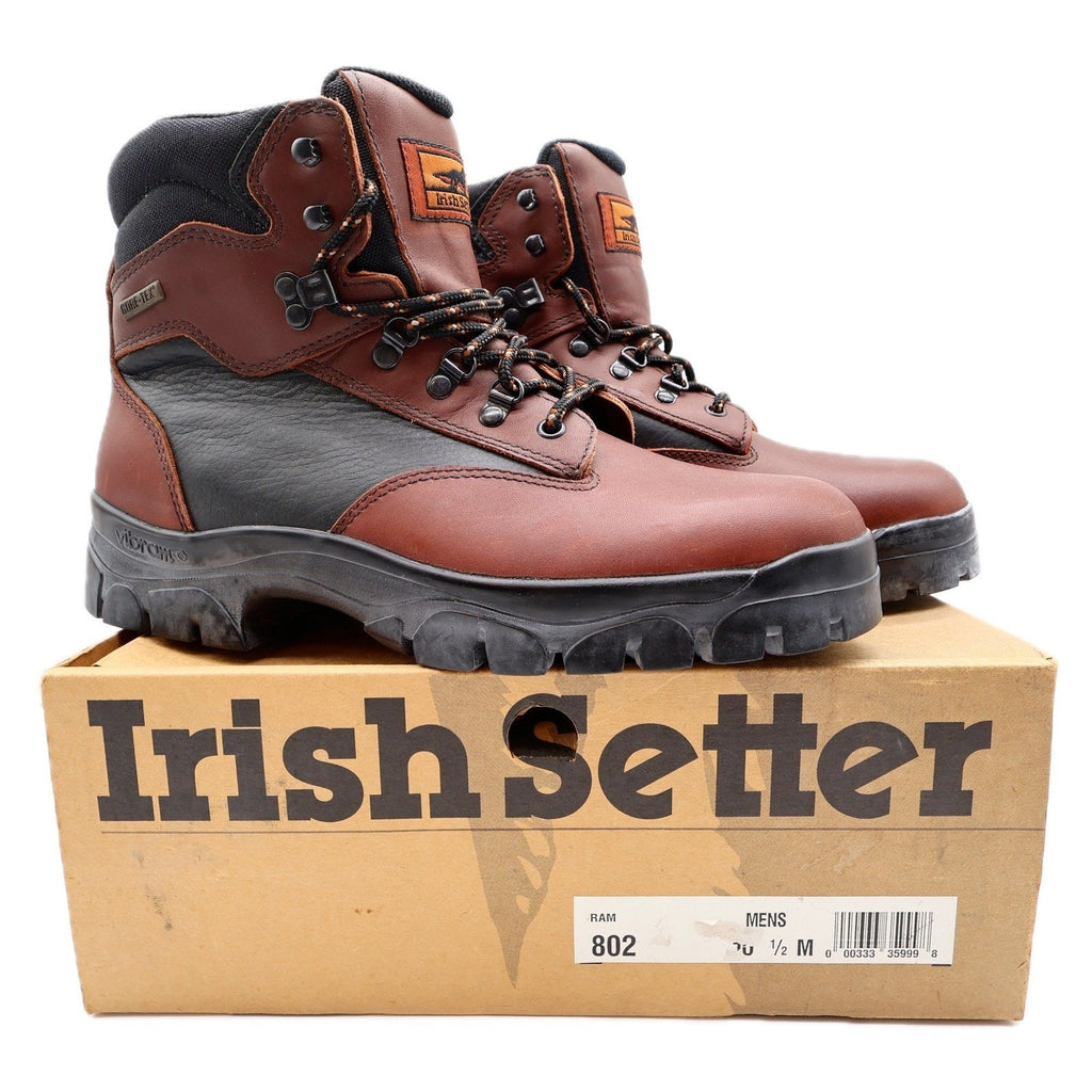 Irish Setter 802 Ram Boots Mens 10.5 Brown Leather Gore-Tex Vibram NWT
