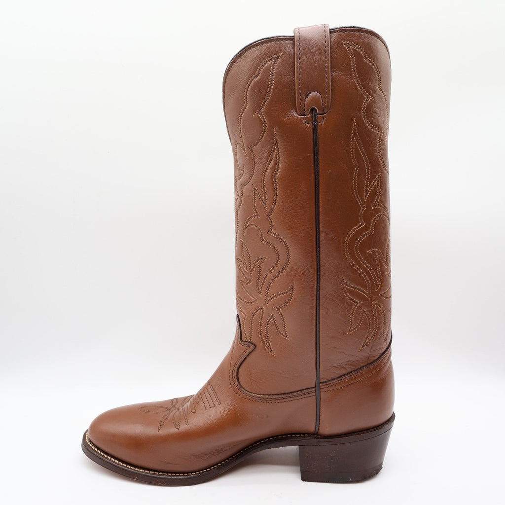 Laredo Vintage Cowboy Boots Mens 9 D Brown Leather NWT Deadstock Made in USA