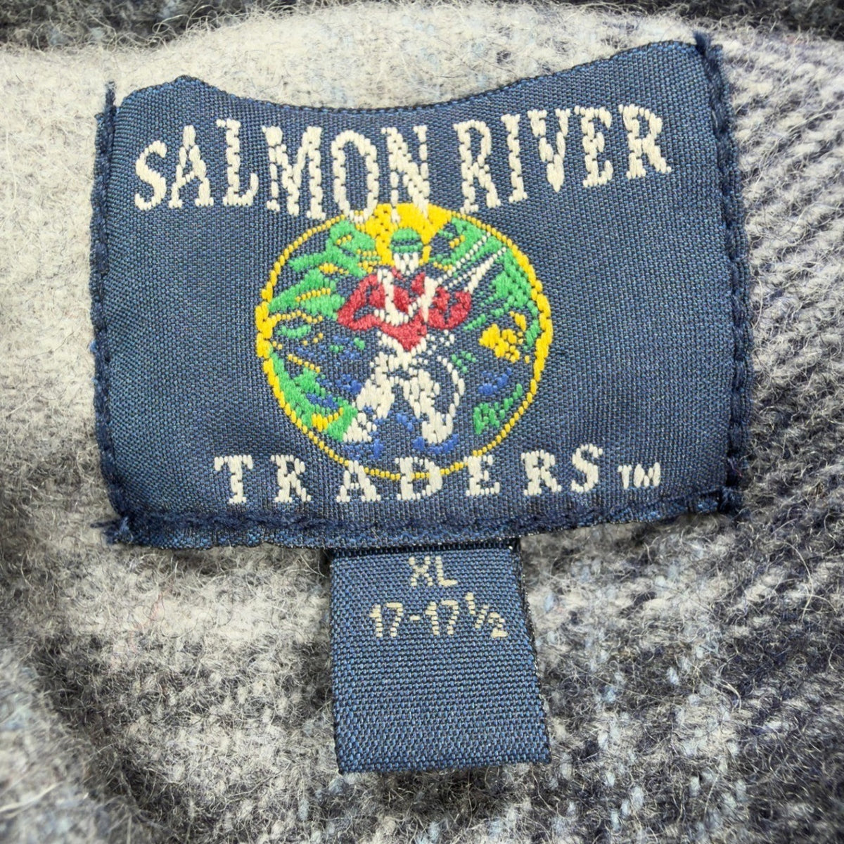 Salmon River Traders Plaid Flannel Shirt Mens XL Grey Wool Blend NWT