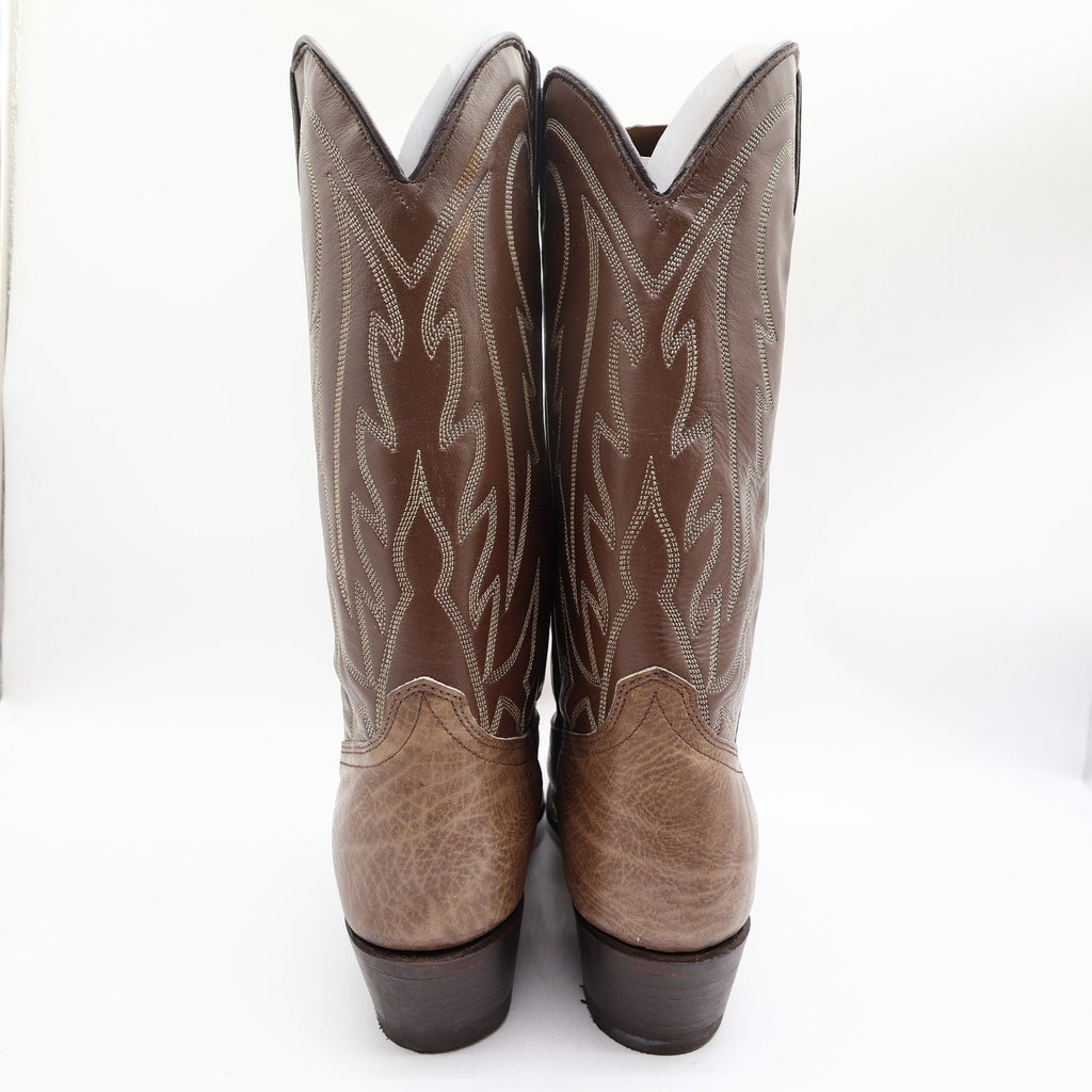 Wrangler Vintage Trophy Series Cowboy Boots Mens 10.5 D Taupe Leather NIB USA