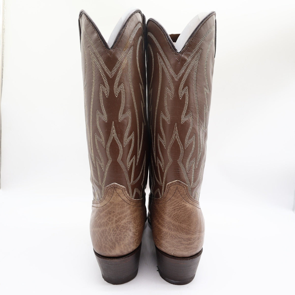 Wrangler Vintage Trophy Series Cowboy Boots Mens 10.5 D Taupe Leather NIB USA