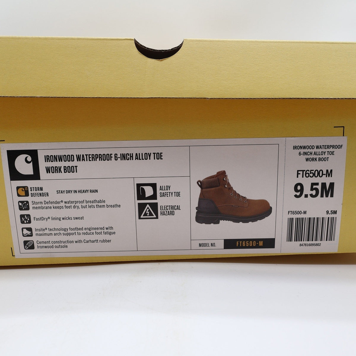 Carhartt Ironwood Work Boots Mens 9.5 M Brown Leather Alloy Toe Waterproof NWT - take2supply