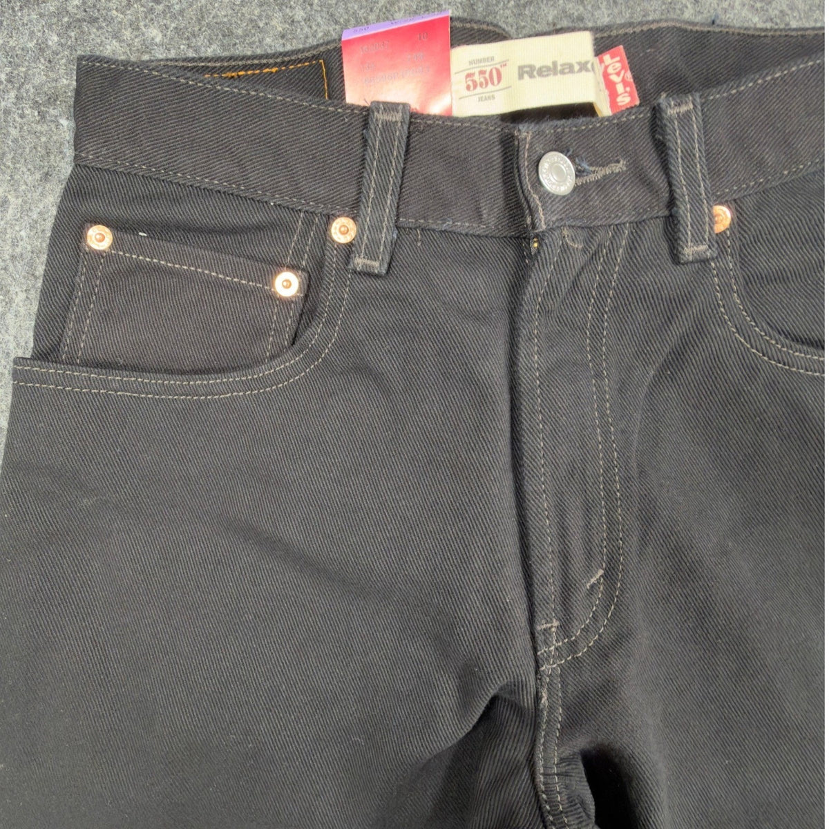 Levi's Y2K 550 Relaxed Fit Jeans Boys 29x30 Black Cotton Deadstock NWT