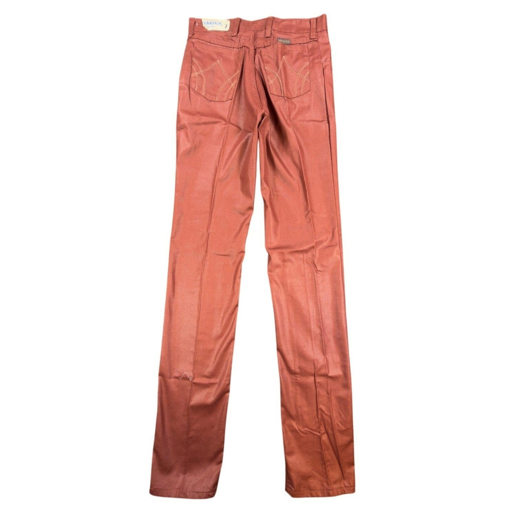 Maverick 70s Vintage Flare Pants Juniors 7 Rust Red Polyester Deadstock NWT