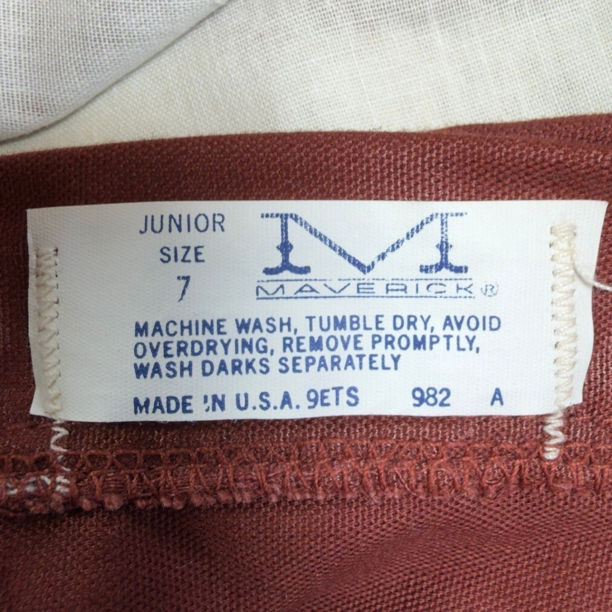 Maverick 70s Vintage Flare Pants Juniors 7 Rust Red Polyester Deadstock NWT