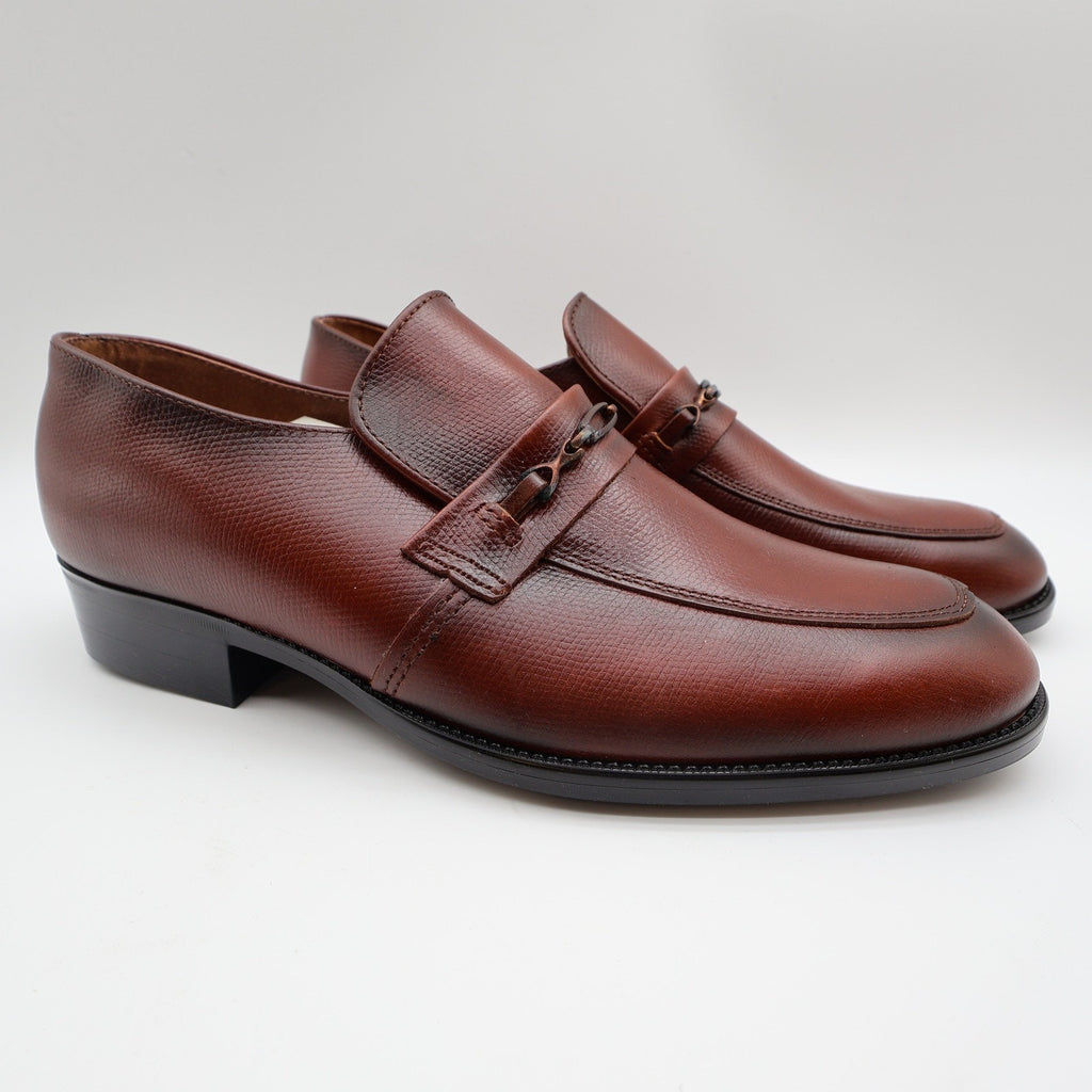 Barclay Loafers Mens 10 D Vintage Brown Bit Slip On Dress Shoes USA Made 96150