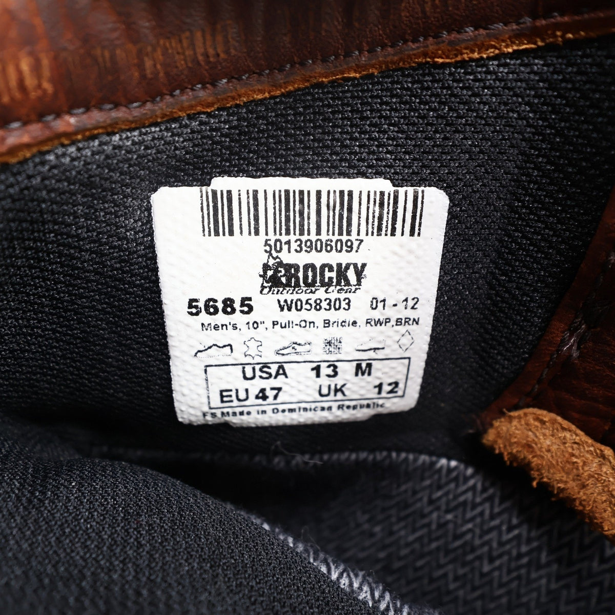 Rocky IronClad 5685 10-Inch Waterproof Pull-On Work Boots Men's 13M Brown NWT