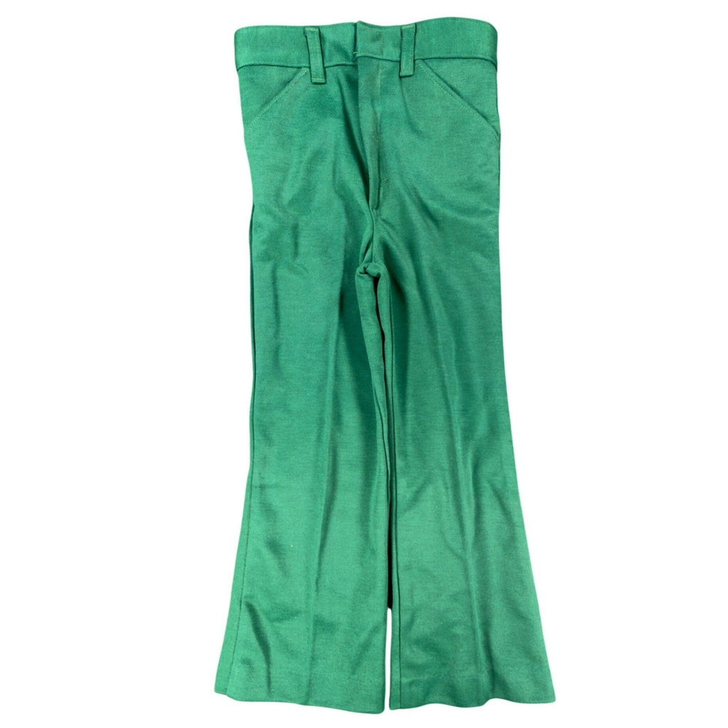 Toddly Winks Vintage 70s Pants Boys 7 Green Bell Bottom Flare USA NWT