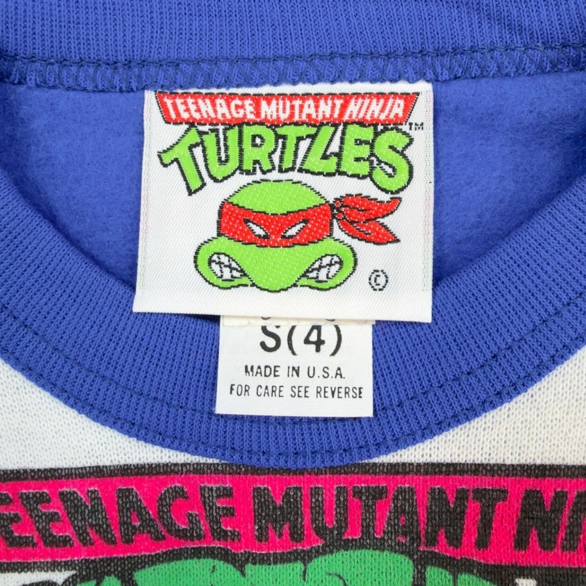 TMNT Vintage Sweatshirt Boys S 4 White Blue 80s 90s Made in USA Graphic