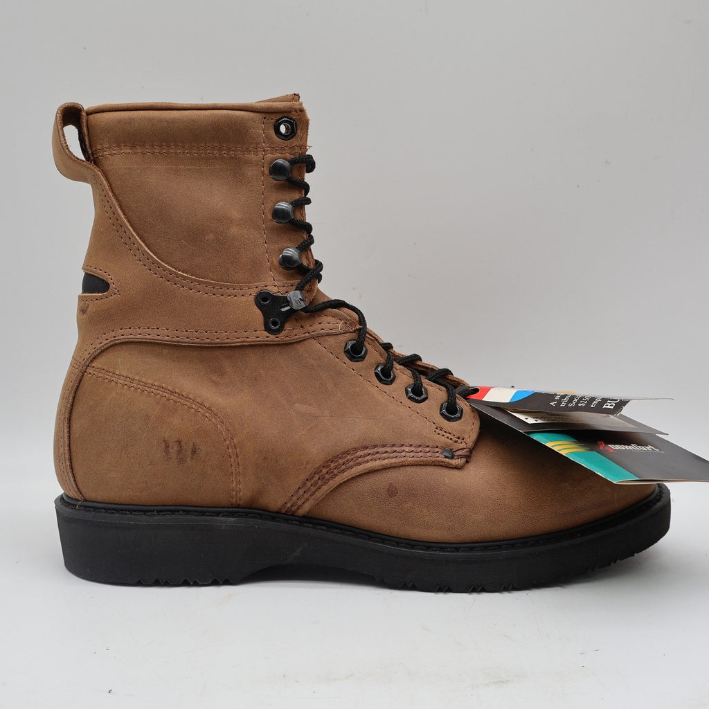 Carolina Work Boots Mens 9 D Vintage 90s Brown Leather 4Comfort Made in USA 839