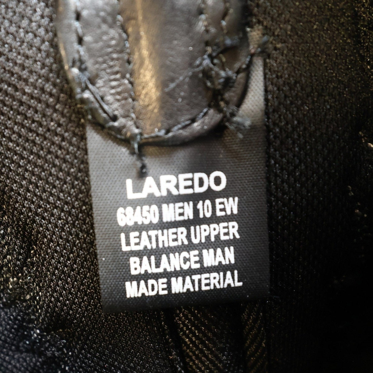 Laredo 68450 Black Tumbled Leather R Toe Western Boots Men's 10 EW Wide NWT