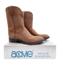 Acme Vintage 80s Distressed Leather Roper Cowboy Boots Men 6 D Box NOS