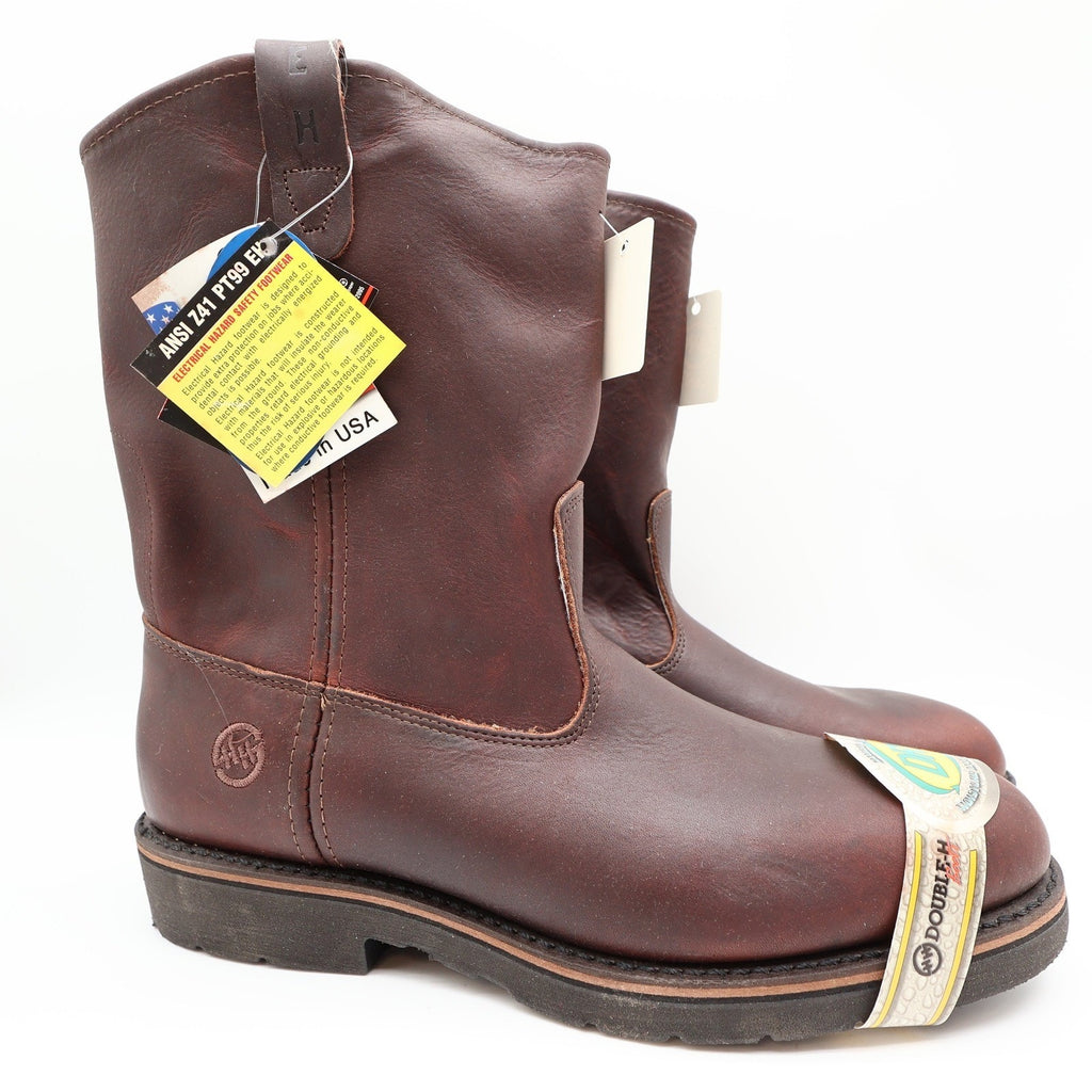 Double-H AG7 Ranchwell EH 3730 Boots Mens 13 D Brown Leather NWT Made in USA