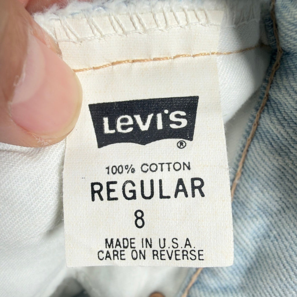 Levi's Vintage 90s 550 Shorts Boys 8 Light Wash Denim Orange Tab Made in USA NWT - take2supply