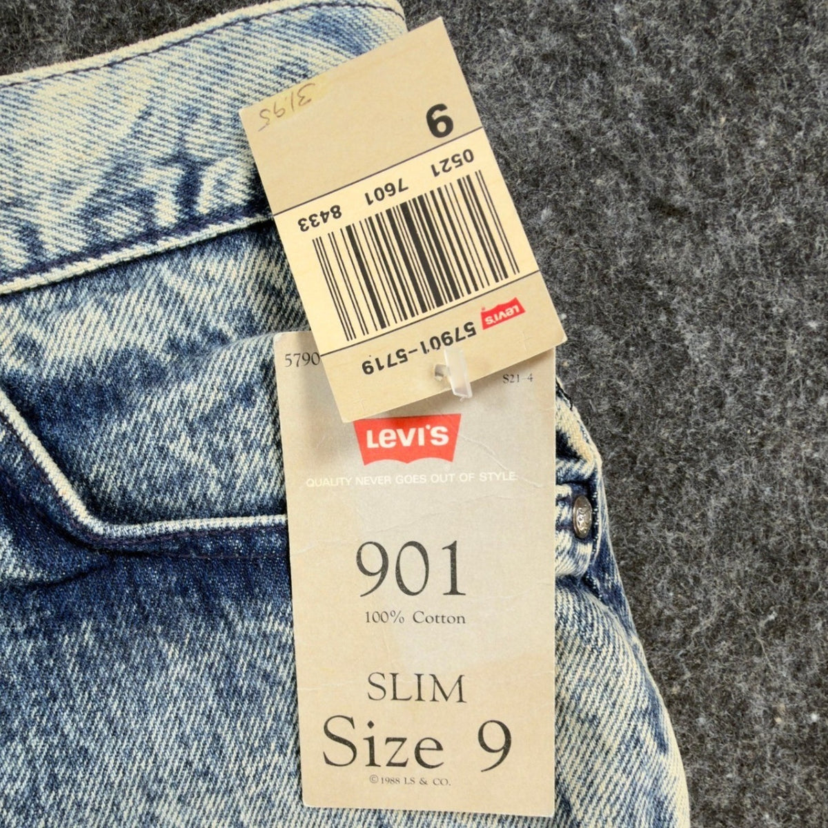 Levi's 901 Slim Jeans Womens 9 Vintage 80s Acid Wash High Waist Made in USA NWT