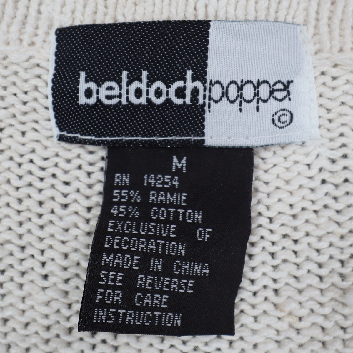 Beldoch Popper Sweater Vest Women M Vintage 90s NWT Natural Ramie Cotton Floral