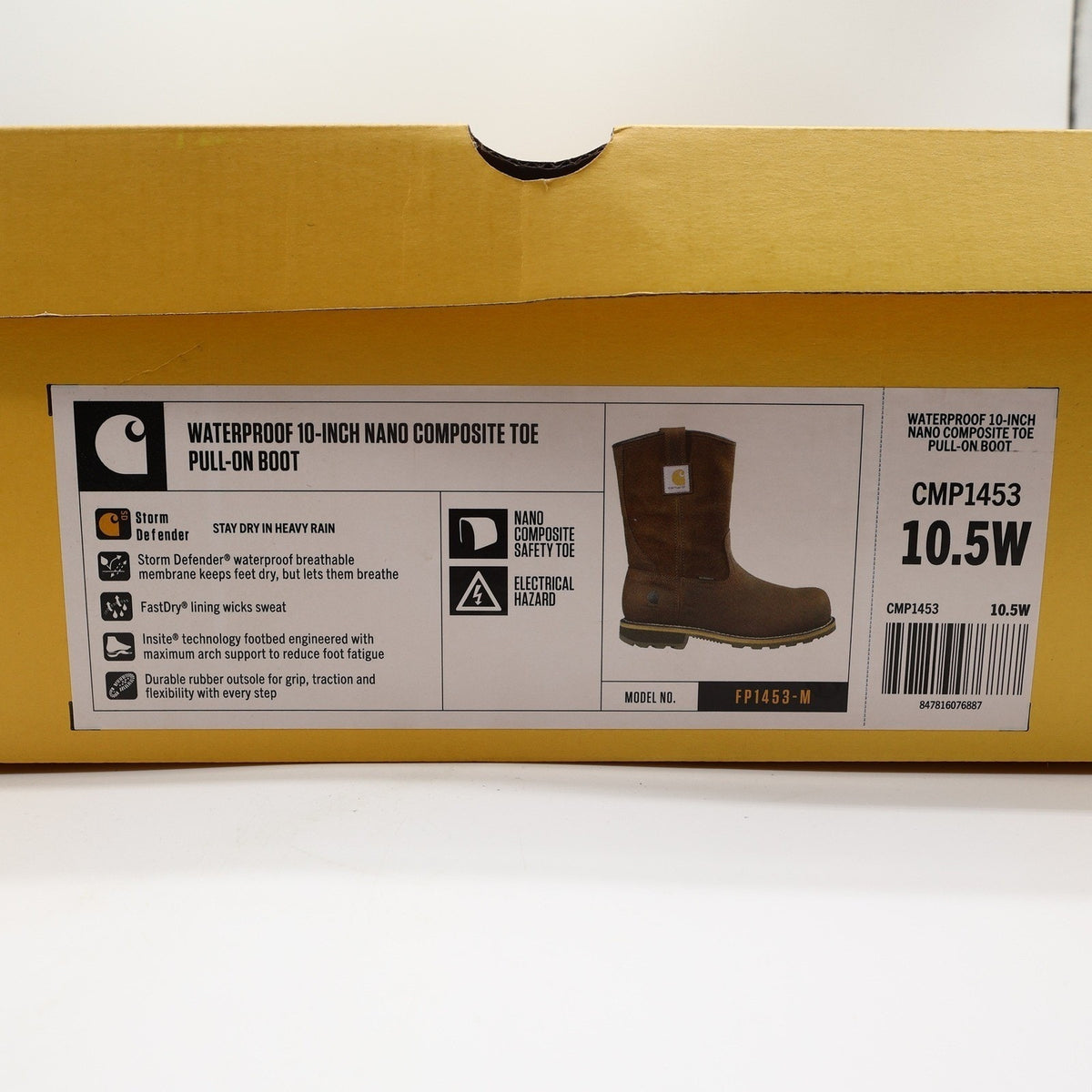 Carhartt Nano Composite Toe Work Boots Mens 10.5W Brown Leather Waterproof NEW