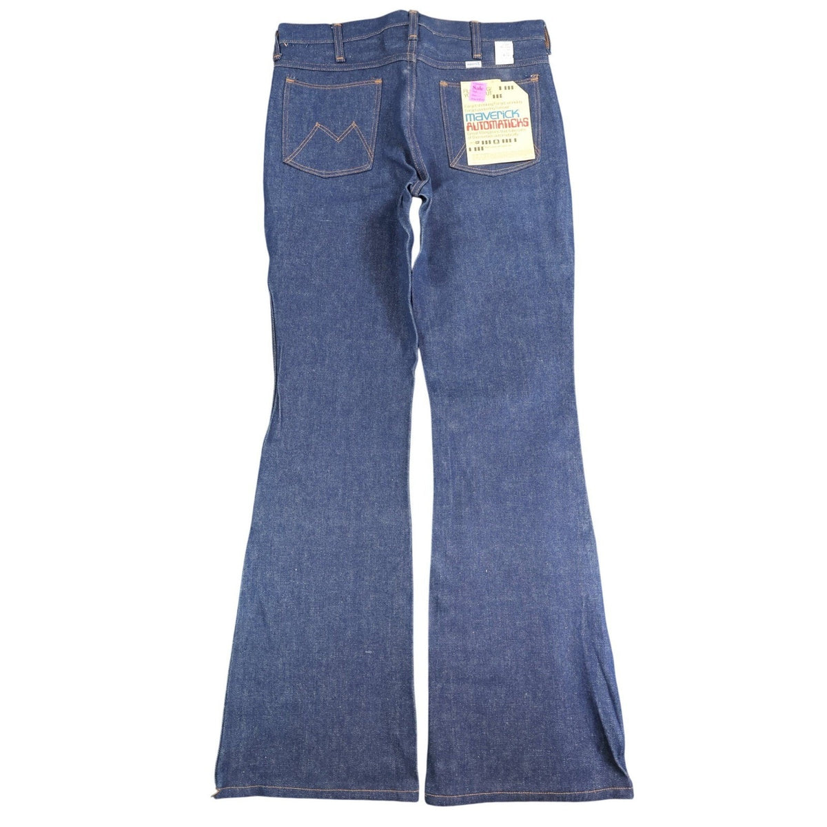 Maverick Vintage 70s Flare Jeans Mens 33x34 Blue Cotton Made in USA NOS