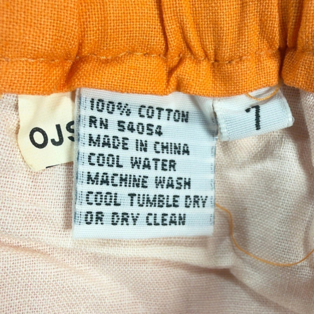 Bugle Boy Vintage 90s Shorts Womens 7 Orange Elastic Waist Pleated NWT