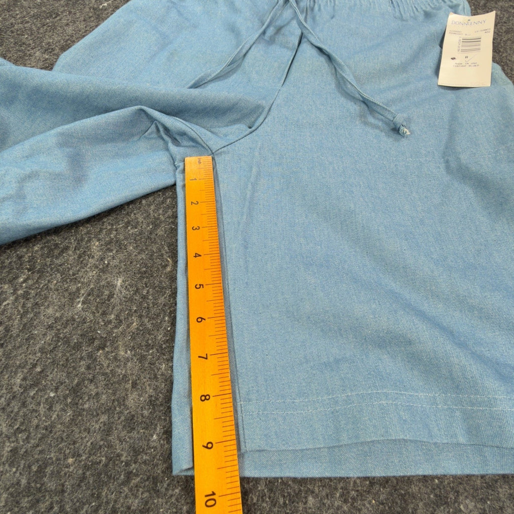 Donnkenny Vintage 90s Shorts Womens 8 Blue Elastic Waist Drawstring NWT