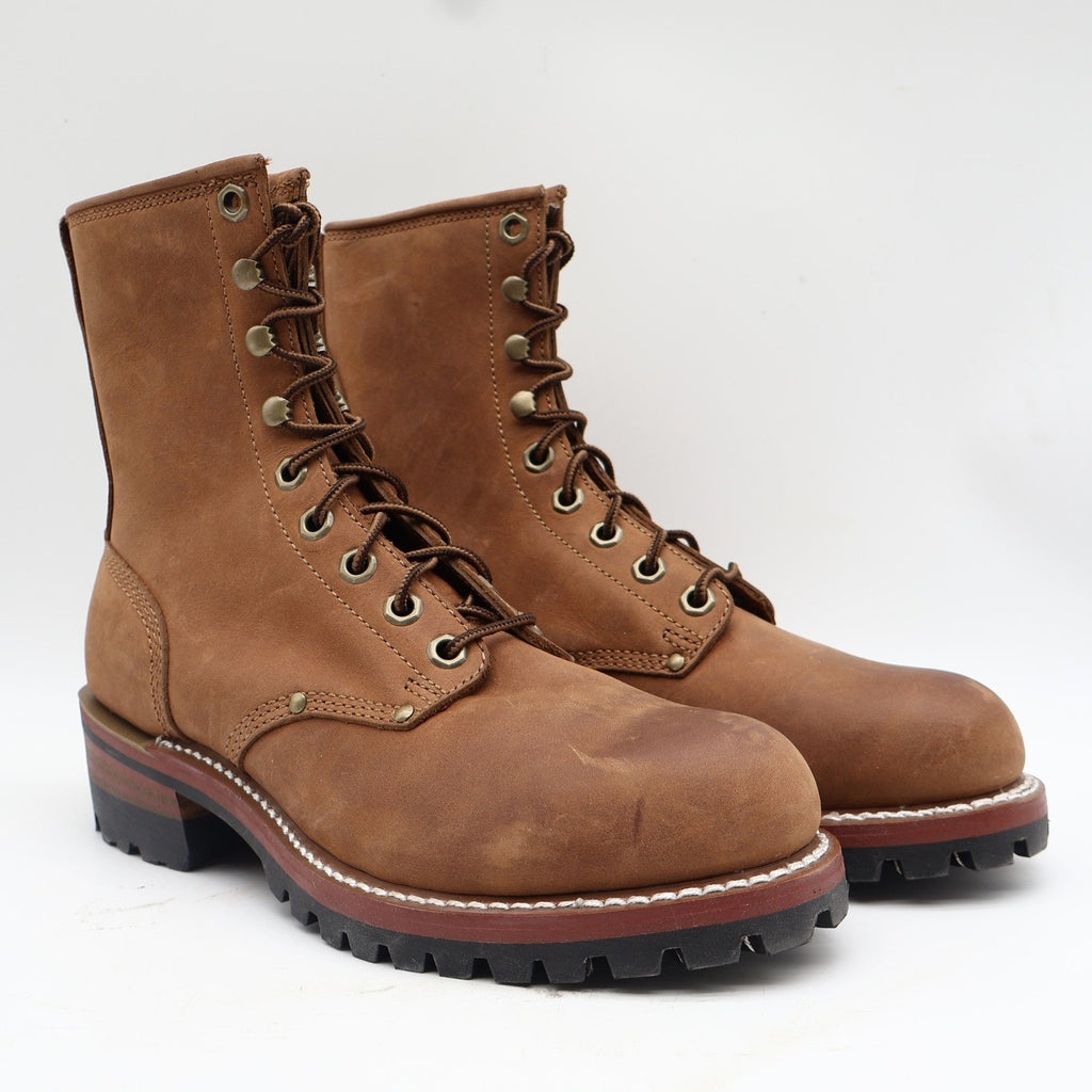 Carolina Logger Boots Mens 8 D Brown Leather Safety Steel Toe Work Boot 8585 NIB - take2supply
