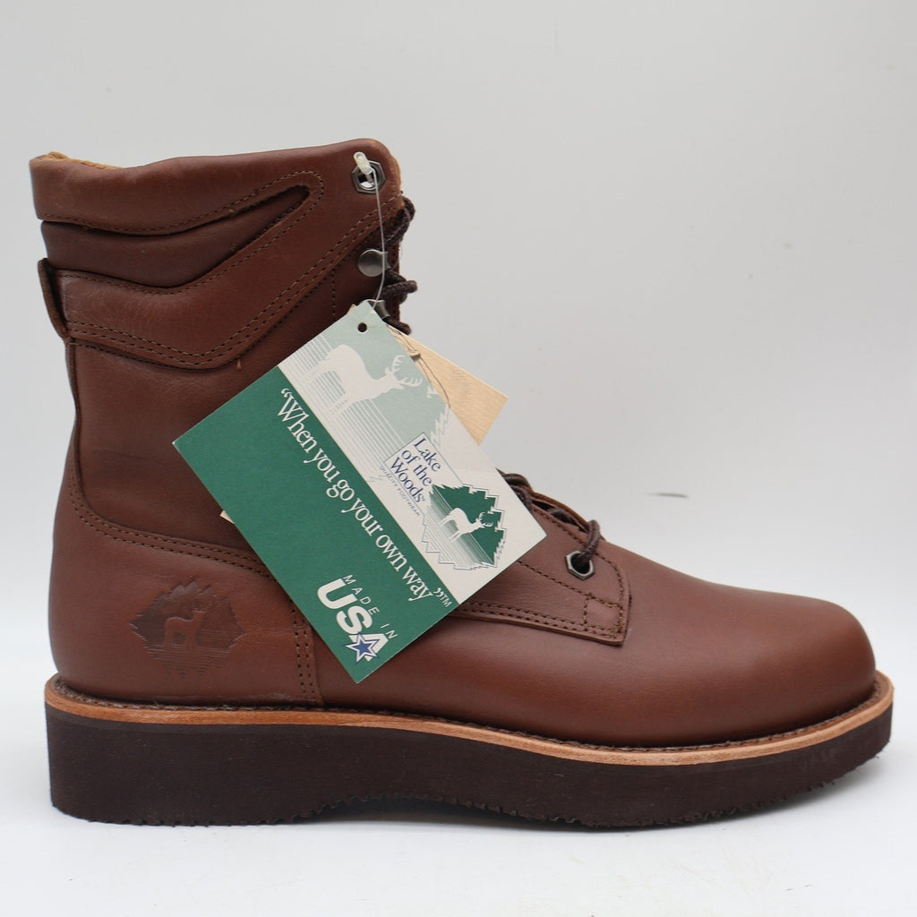 Lake of the Woods Work Boots Mens 9.5 D Vintage Brown Leather Made in USA 3900 - take2supply