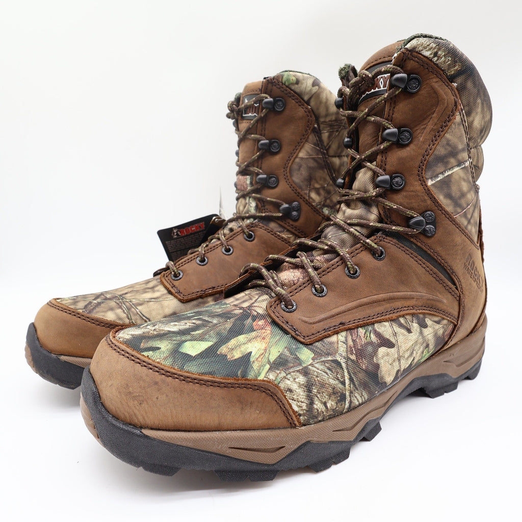 Rocky Retraction Hunting Boots Mens 11M Brown Camo Leather Waterproof New