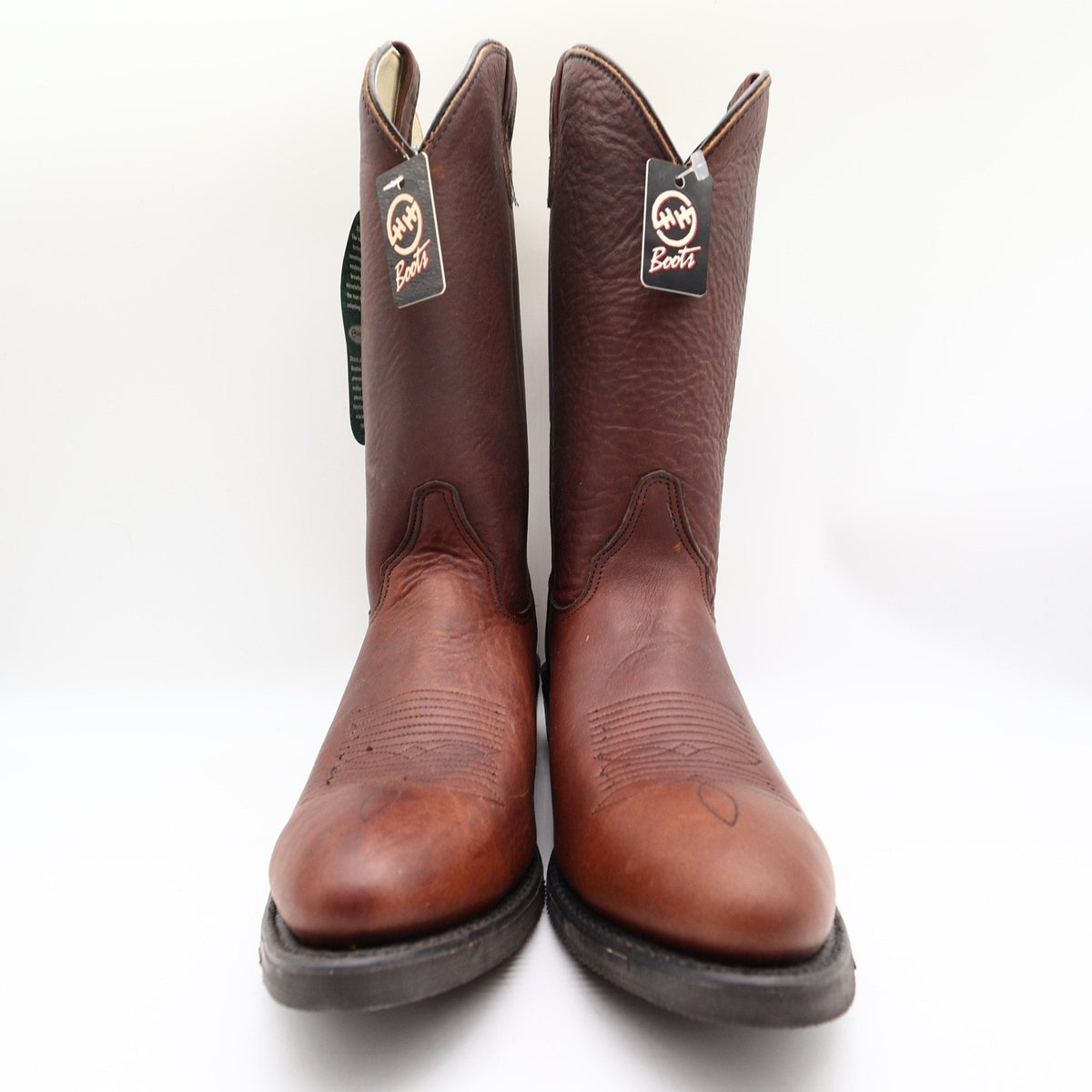Double H Vintage 90s Western Boots Mens 12 D Brown Leather Cowboy 3203 USA NIB