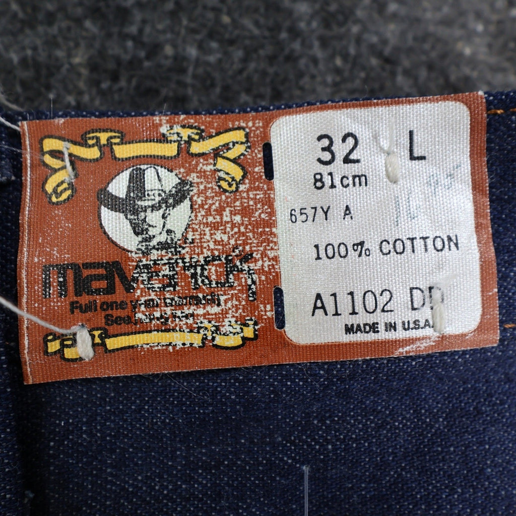Maverick Vintage 70s Jeans Mens 32L Blue Cotton Denim Made in USA NOS NWT - take2supply