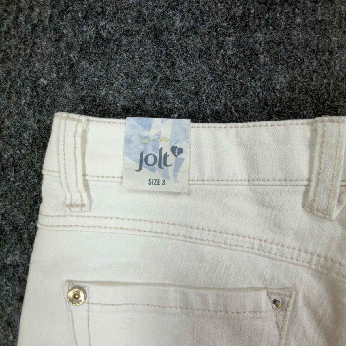 Jolt Y2K Skyrise High Waisted Denim Shorts Juniors 3 White Cotton NWT