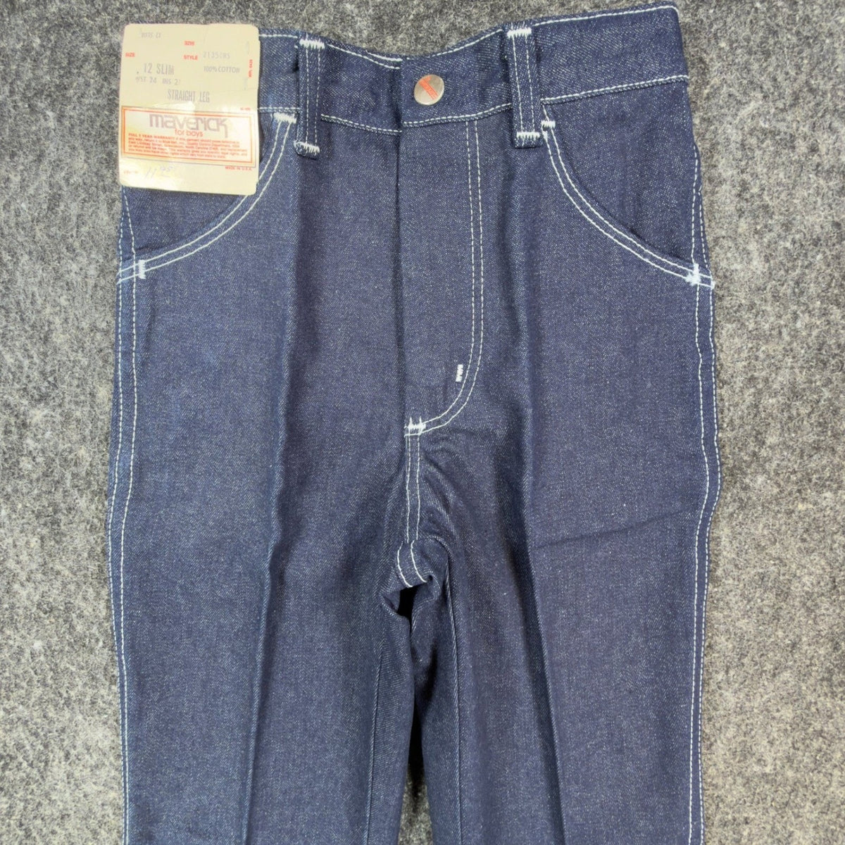 Maverick Vintage 70s Jeans Boys 12 Slim Blue Straight Leg NWT Deadstock