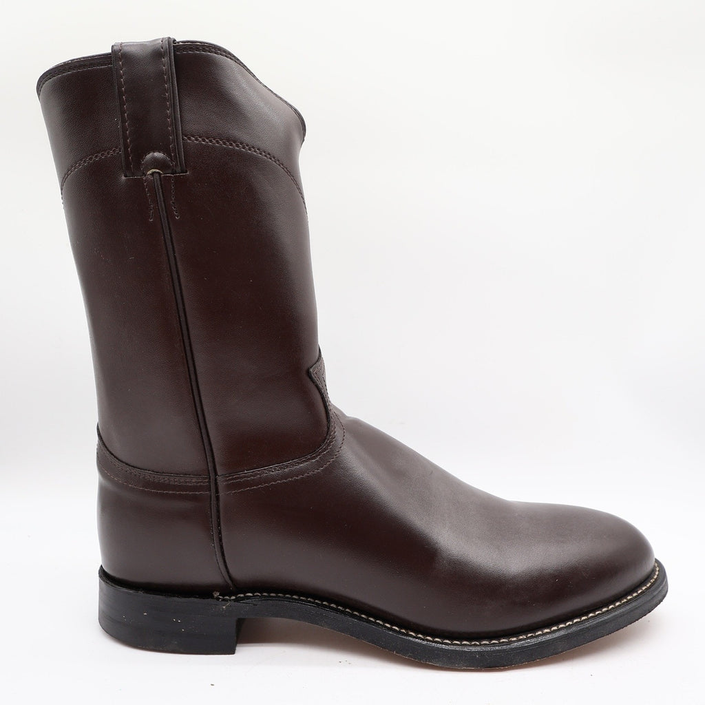 Justin Vintage Cowboy Boots Mens 11 D Brown Leather Deadstock 3132M