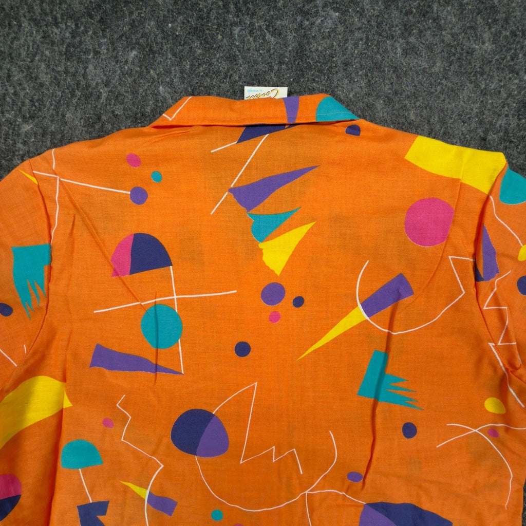 Wrangler Vintage 80s Coolers Shirt Mens XL Orange Cotton Geometric Deadstock NWT - take2supply