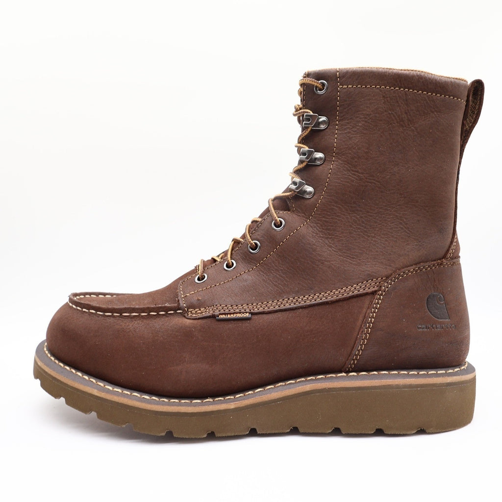 Carhartt 8-Inch Wedge Boot Mens 13 Brown Leather Soft Toe Waterproof New FW8093