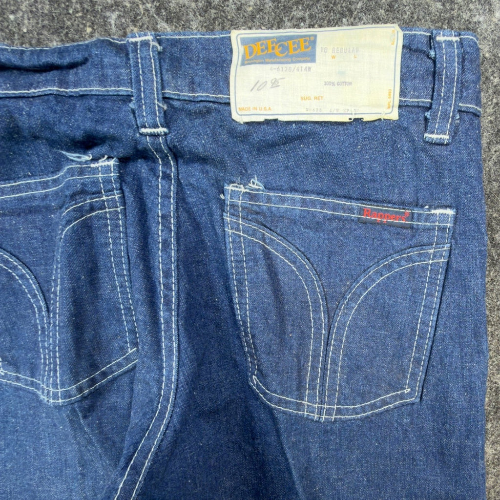 DeeCee Vintage 70s Jeans Youth 10 Reg Blue Flare USA Deadstock NWT