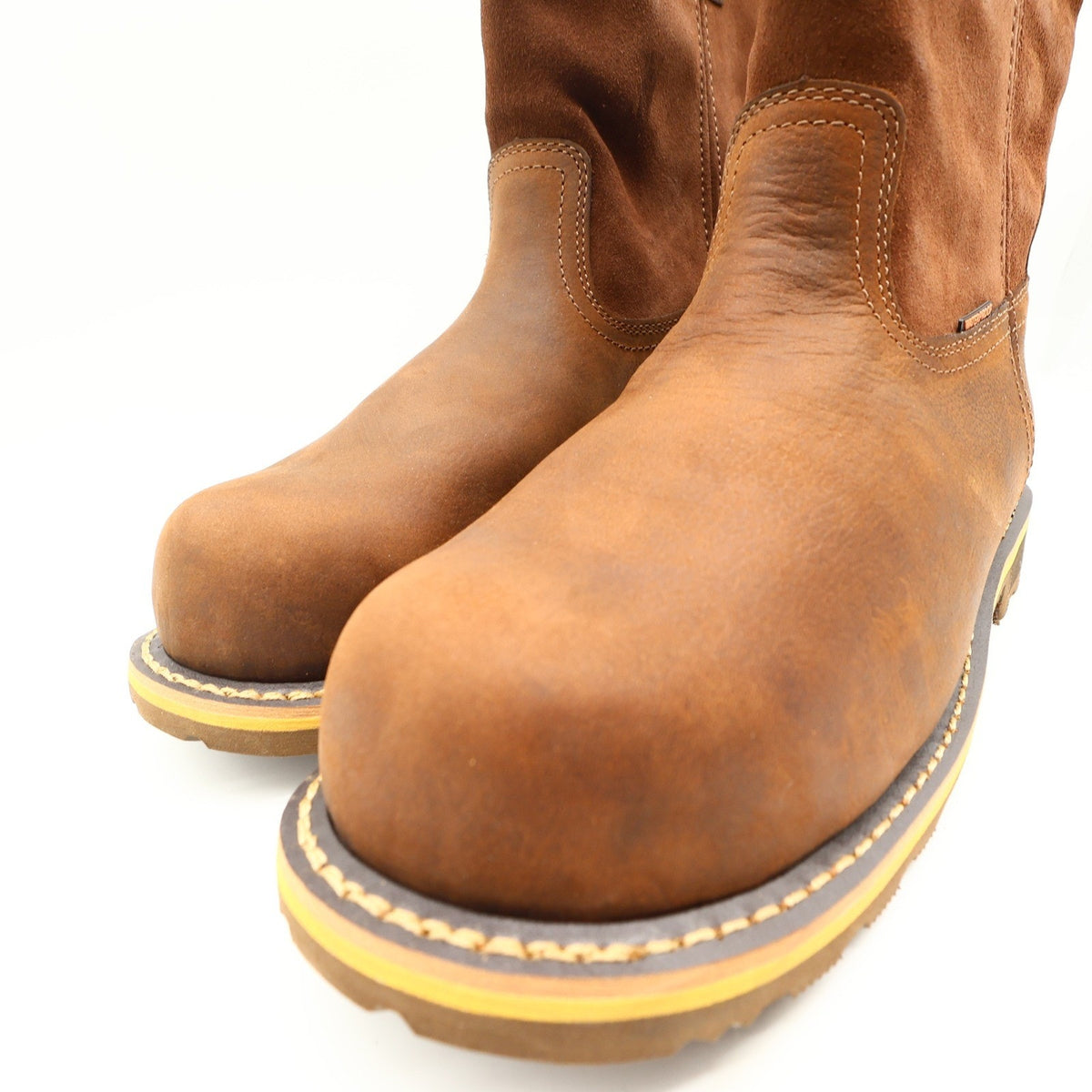 Carhartt Nano Composite Toe Pull-On Boot Mens 11W Brown Leather Waterproof NEW