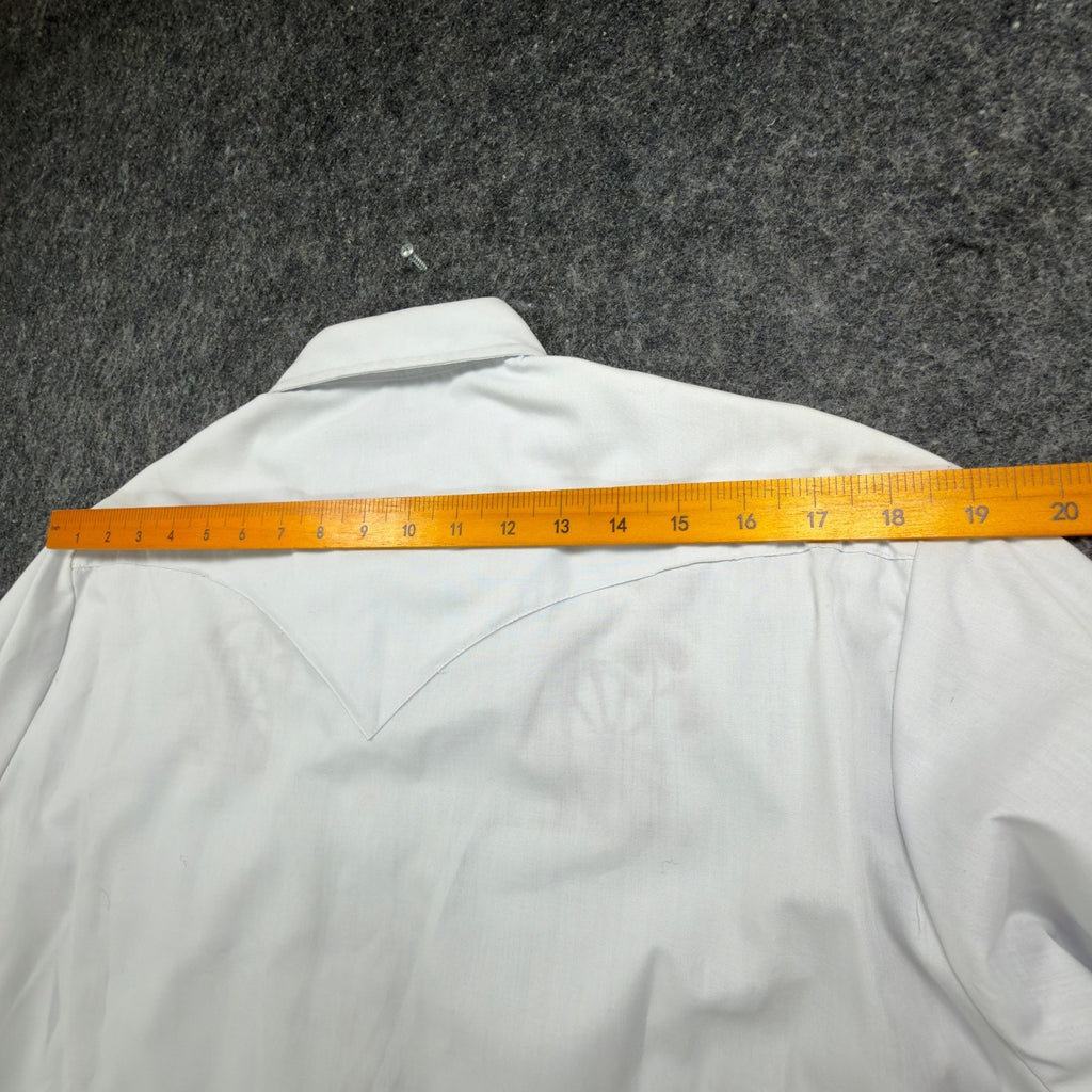 H Bar C Vintage 70s Wheeler Western Shirt Mens 15.5-33 White Embroidered NWT