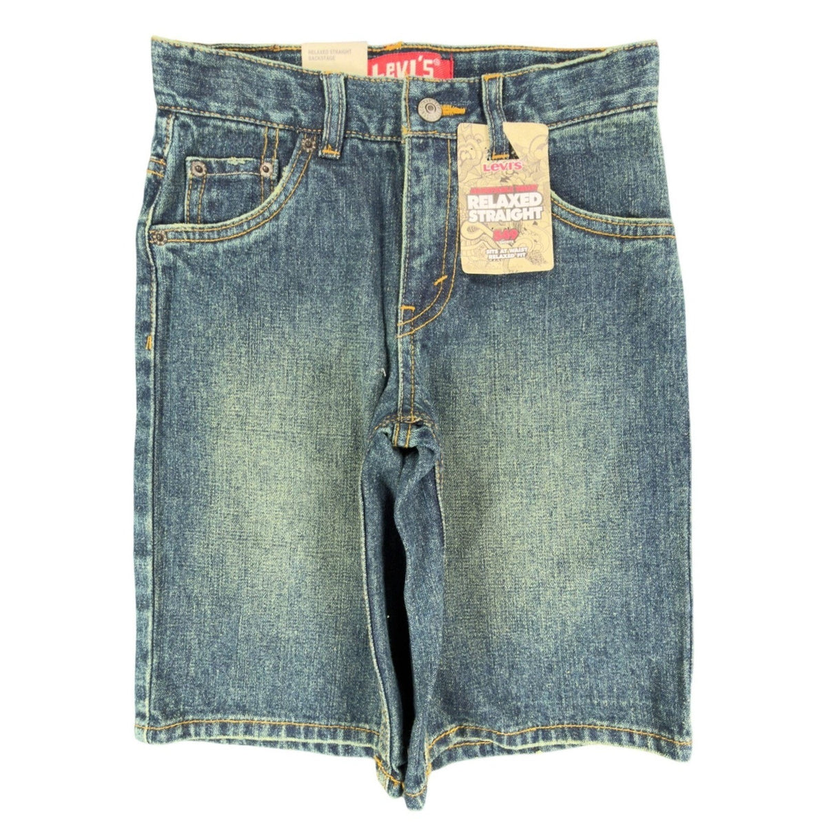 Levi's Y2K 549 Relaxed Straight Jean Shorts Boys 7 Reg Blue Denim NWT