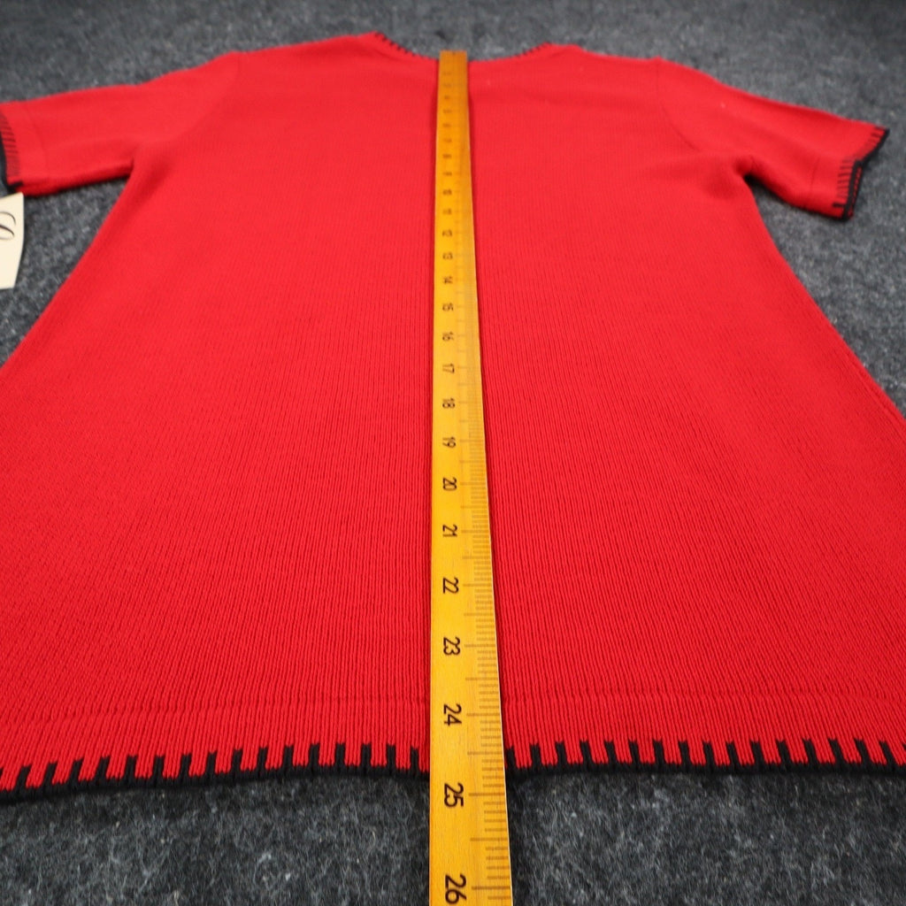 Company Collection Lighthouse Sweater Womens Small Vintage 90s Red Short Sleeve