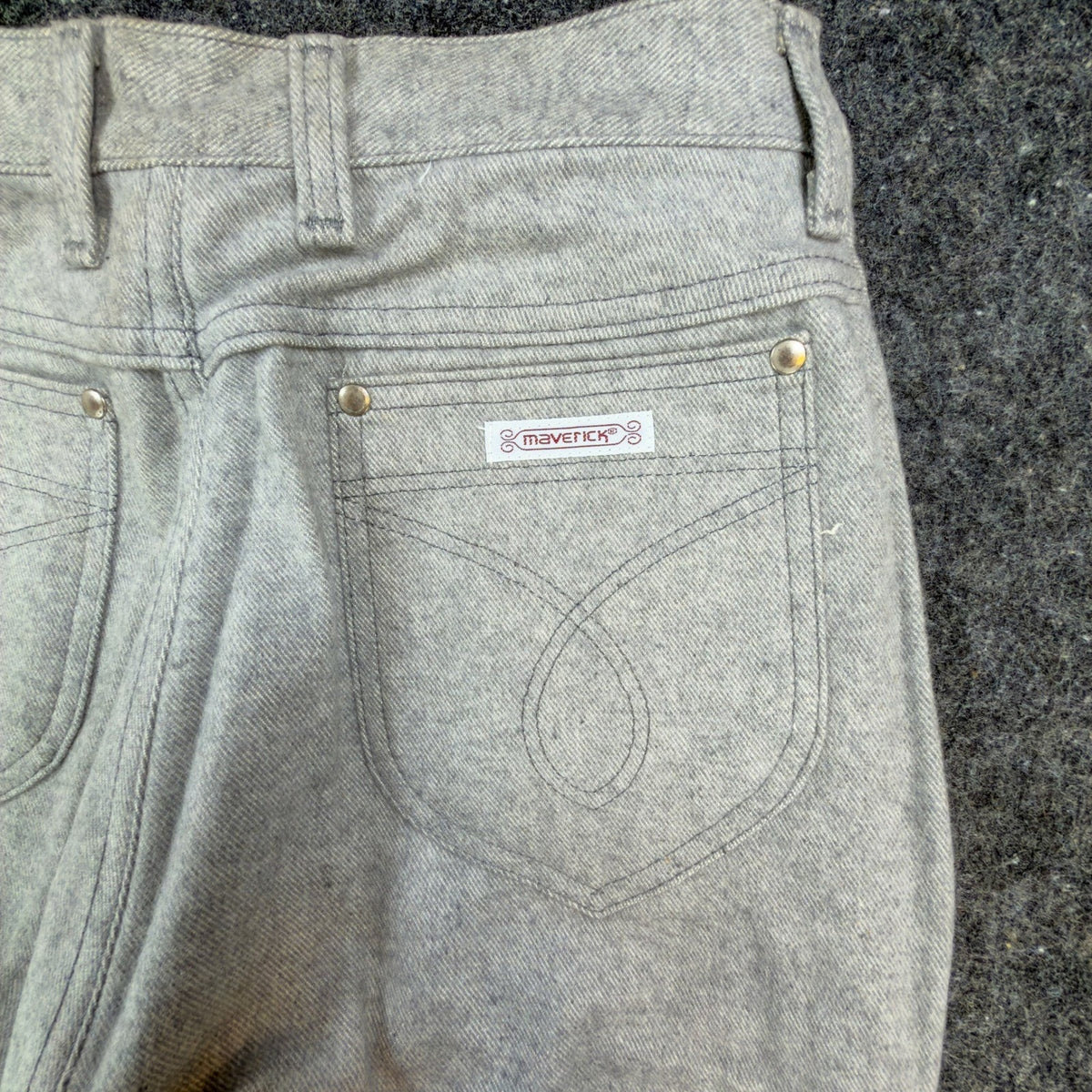 Maverick Pants Misses 14 Vintage 80s Gray Cotton Straight Leg Made in USA NWT