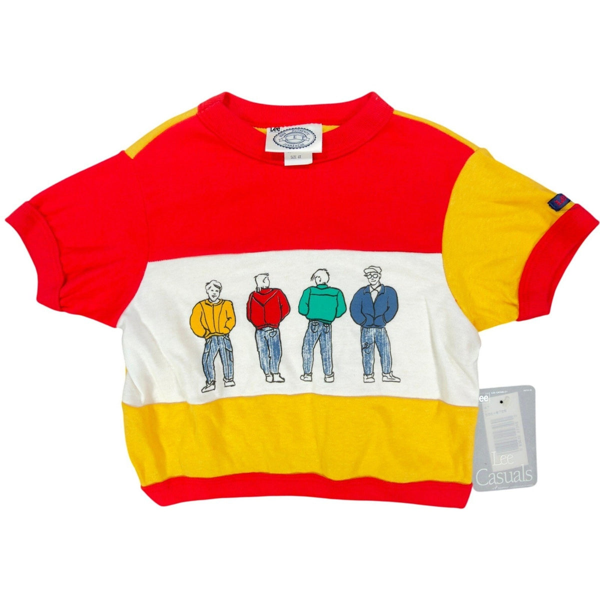 Lee Vintage 90s Colorblock Graphic Shirt Toddler 4T Yellow Cotton NWT - take2supply