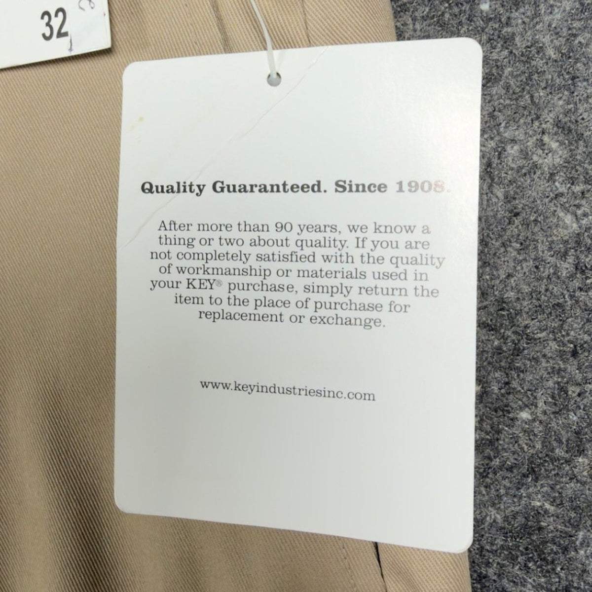 KEY Modern Workwear Chino Pants Mens 40x32 Tan Khaki Twill NWT