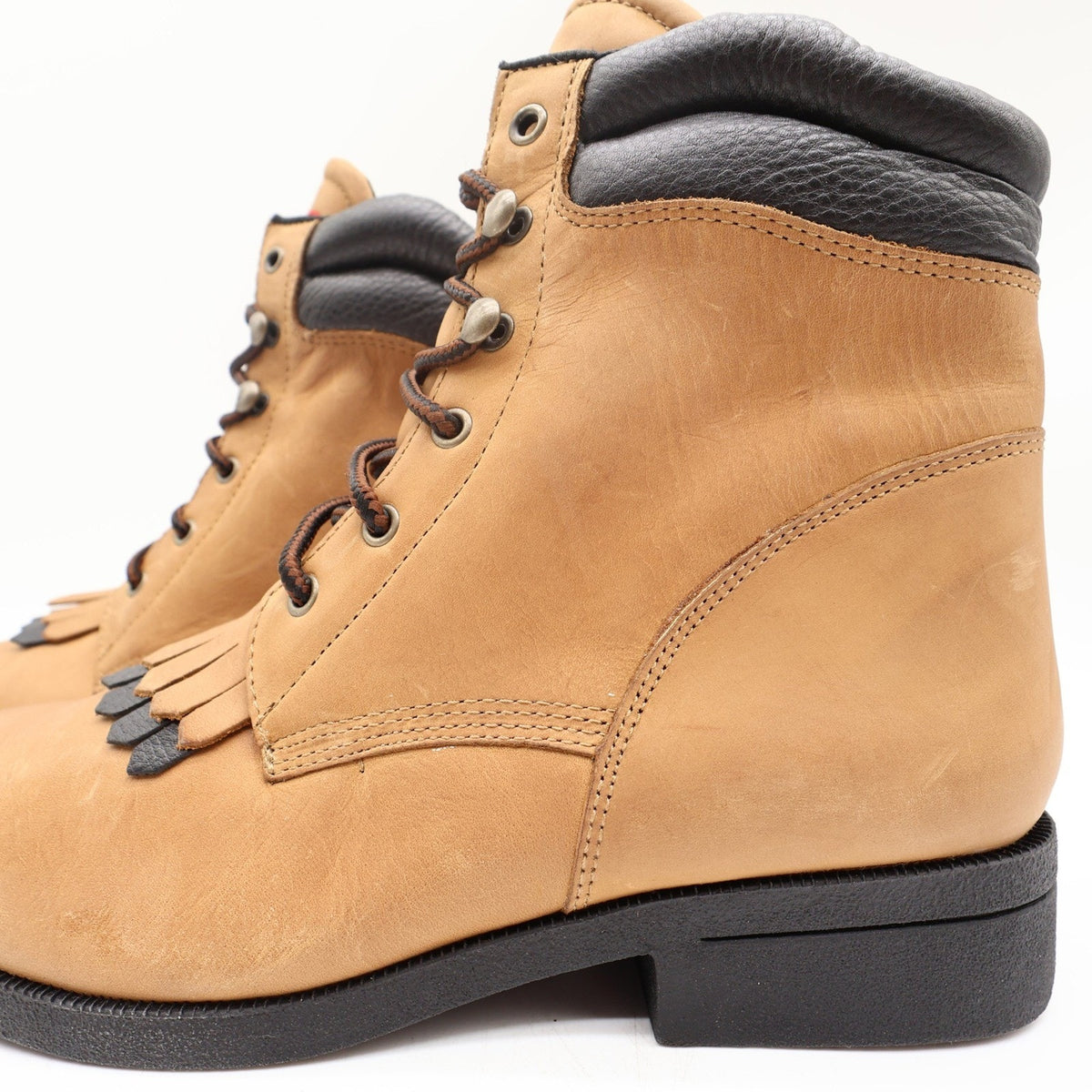 Laredo 551 Kiltie Lace-Up Western Boots Women's 9 Tan Leather NWT Deadstock
