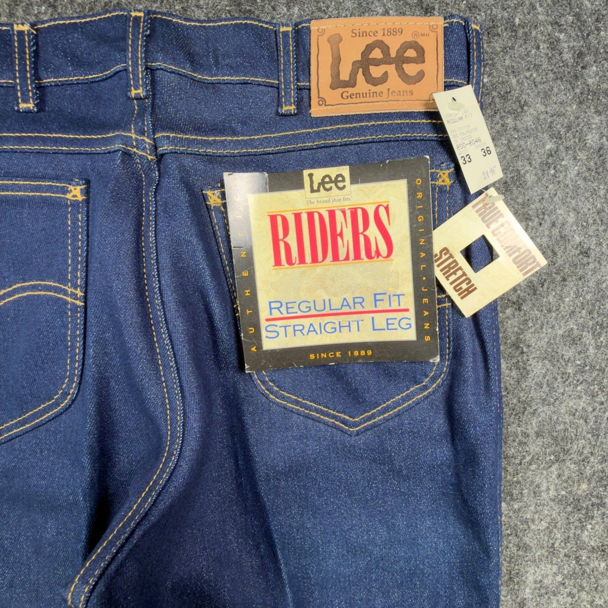 Lee Vintage 90s Riders Straight Leg Jeans Mens 33x36 Dark Indigo NWT Made in USA
