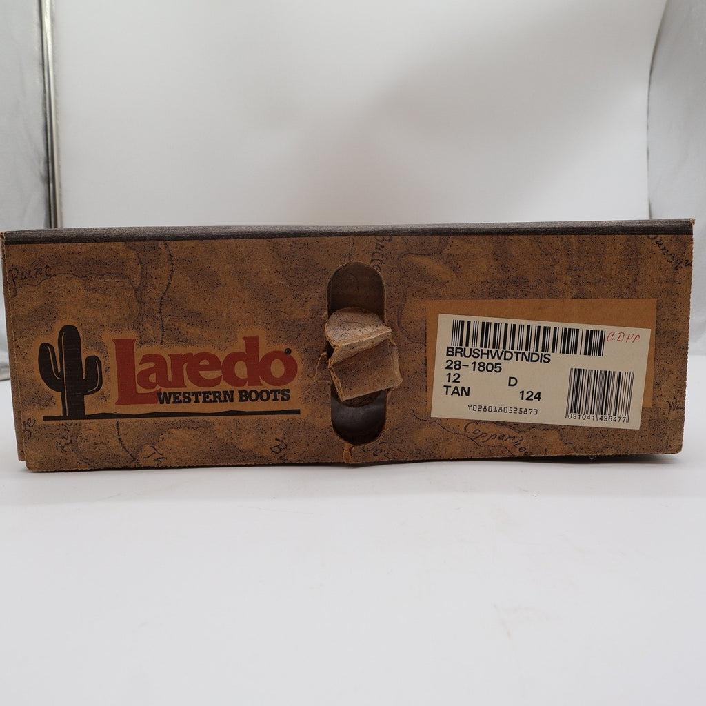 Laredo Brushwood 1805 Tan Leather Western Cowboy Boots Men's 12D NWT